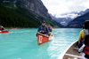 Louise lake Canadian Rocky Mountain glacially fed glacier