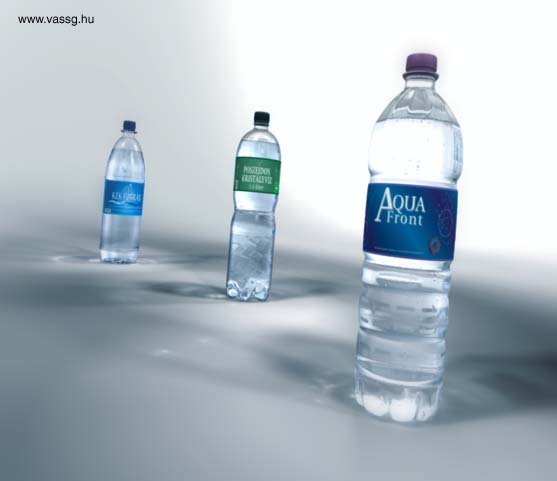 final render of mineral water bottles