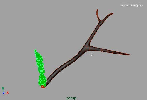 falling CG branch in maya