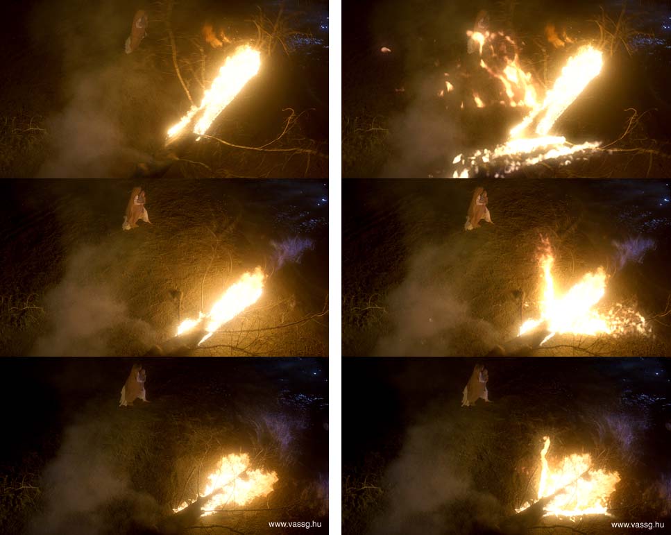 added CG flames and fire with maya